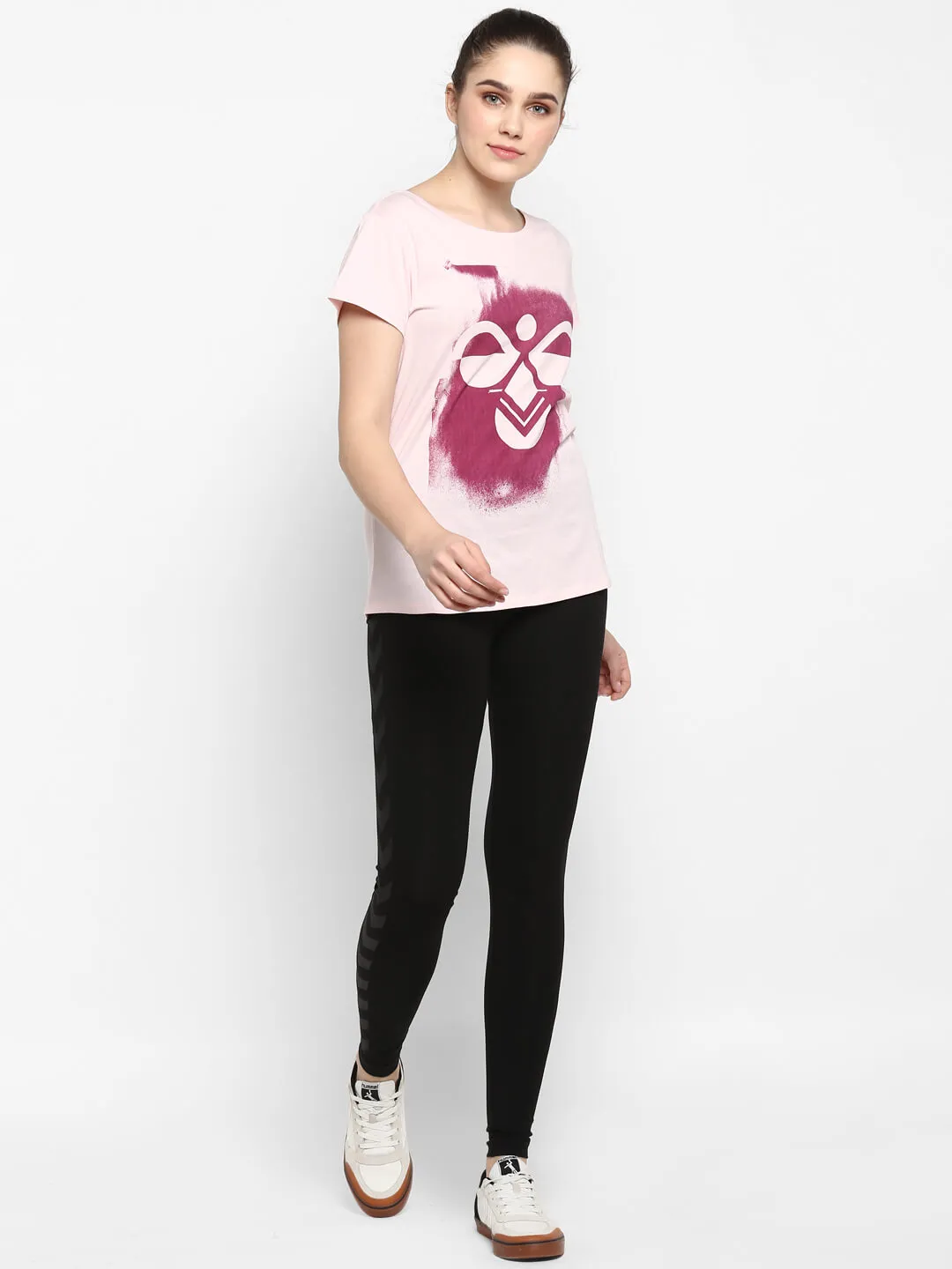 Hazel Women Cotton Pink T-Shirt