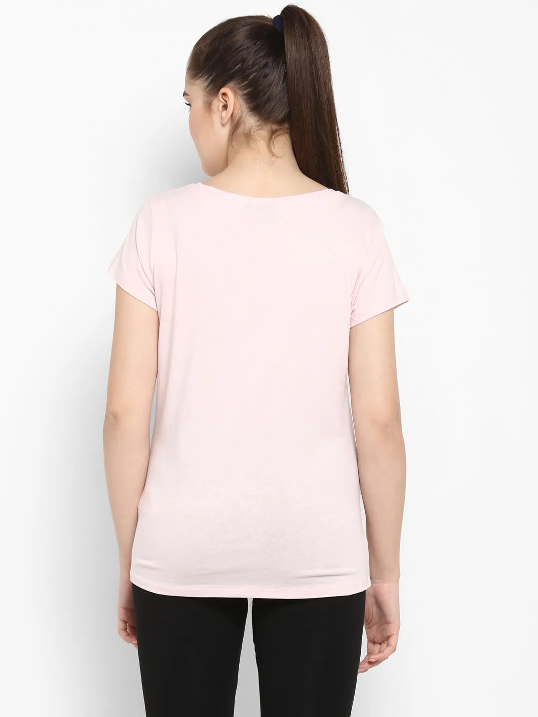 Hazel Women Cotton Pink T-Shirt