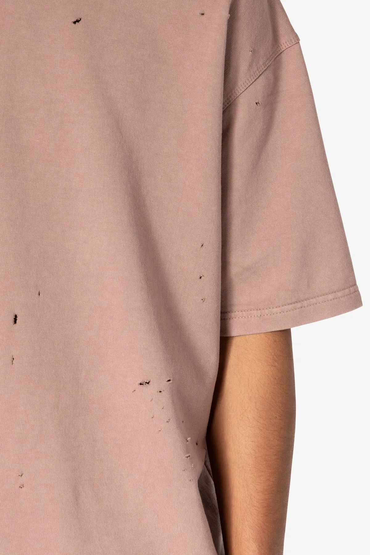 Heavy Distressed Tee - Mauve