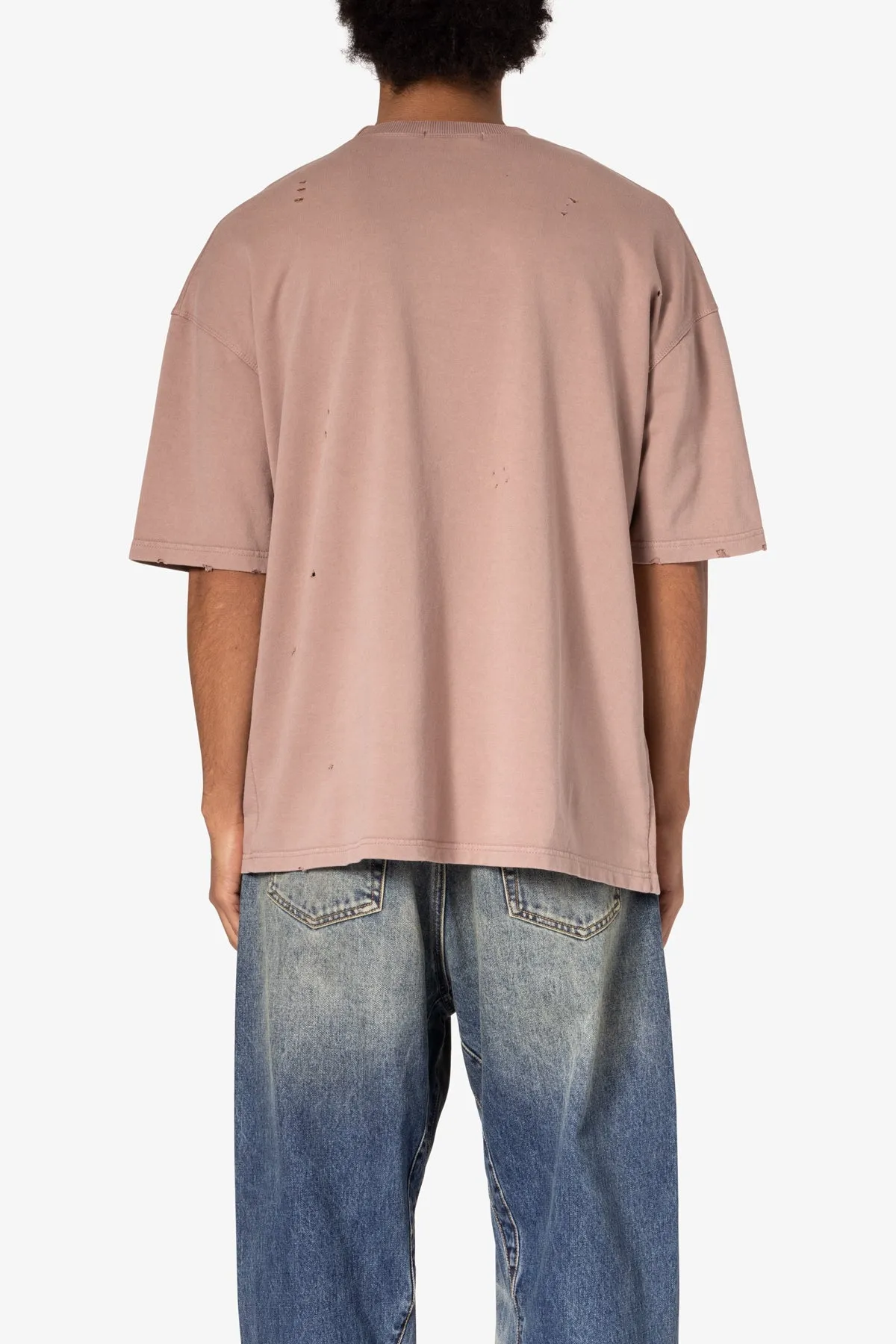 Heavy Distressed Tee - Mauve