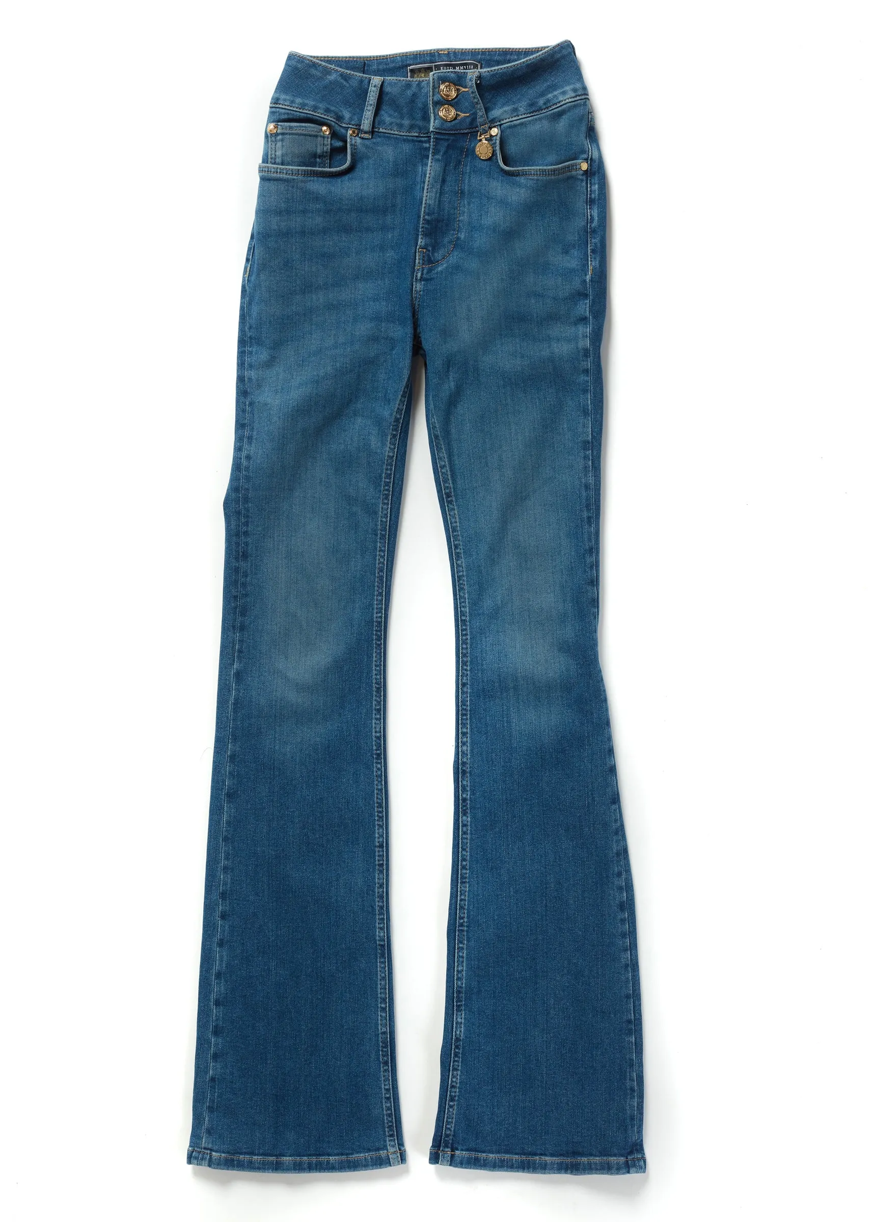 High Rise Flared Jean (Denim)