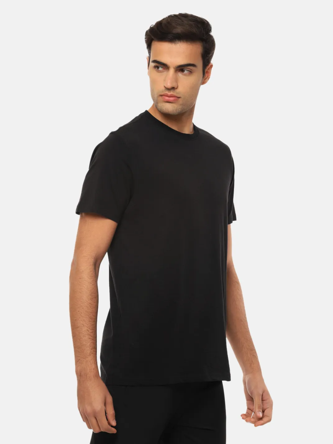 Hummel Men Black B2B Round Neck Cotton