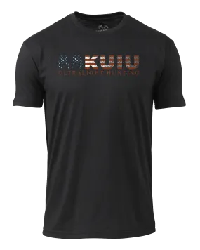 KUIU Distressed Logo Flag T-Shirt | Black