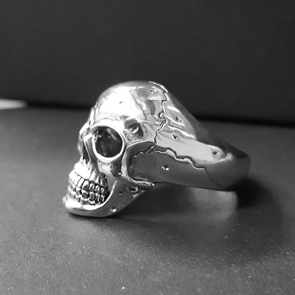 Large Skull Ring For Men, Sterling Silver