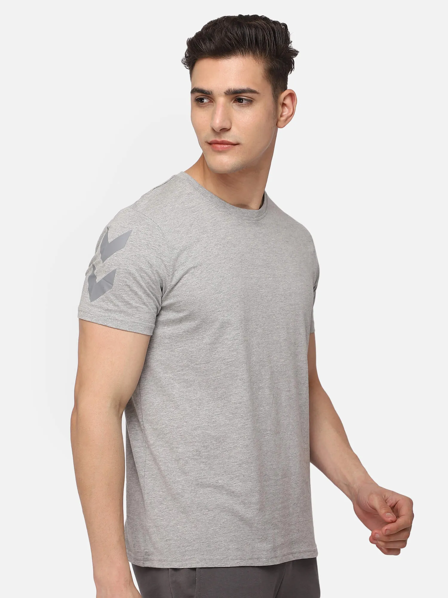 Legacy Men Cotton Grey Chevron T-Shirt