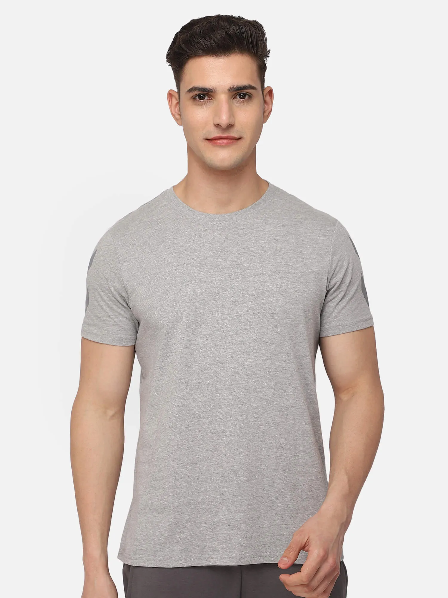 Legacy Men Cotton Grey Chevron T-Shirt