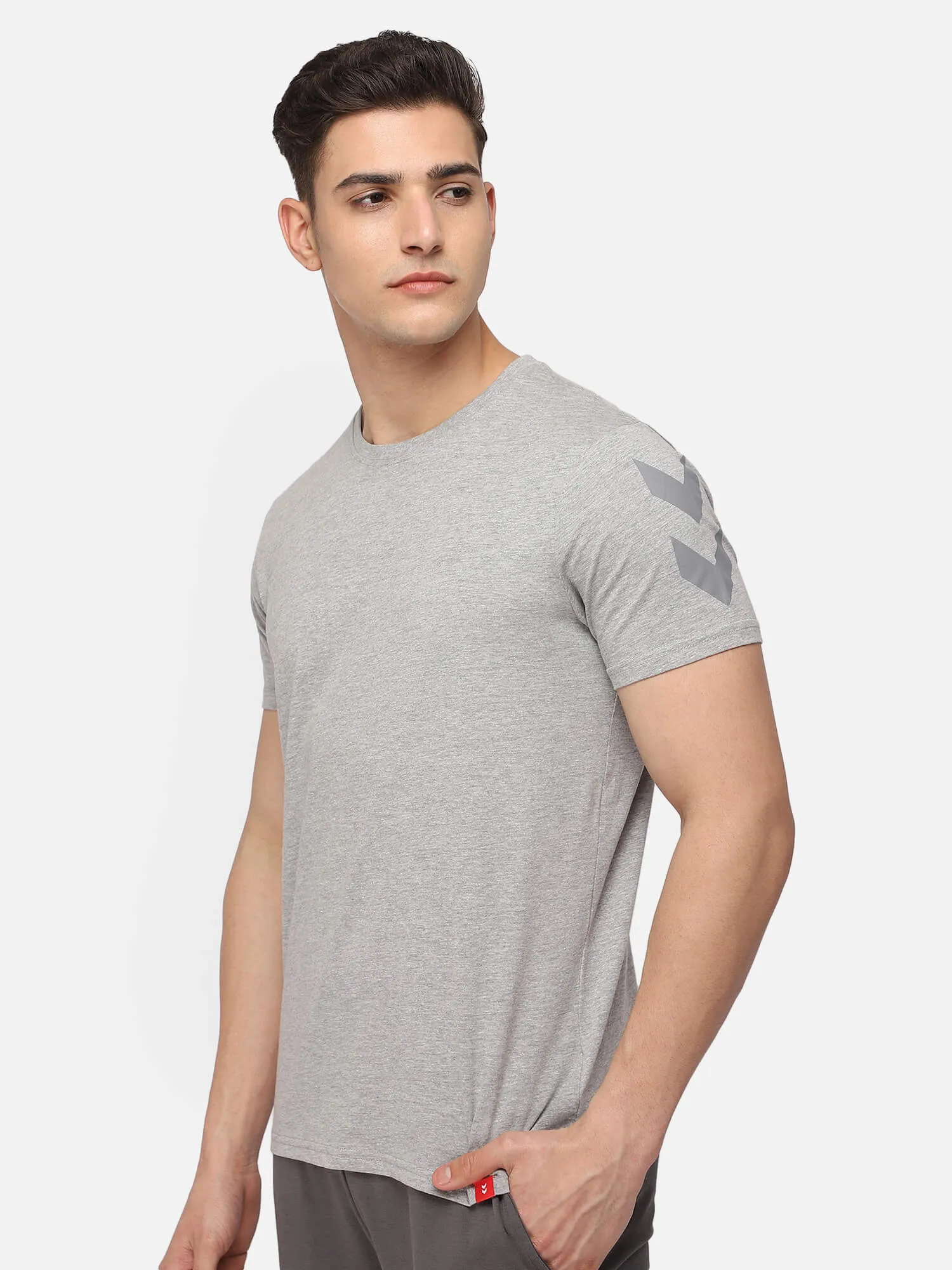 Legacy Men Cotton Grey Chevron T-Shirt