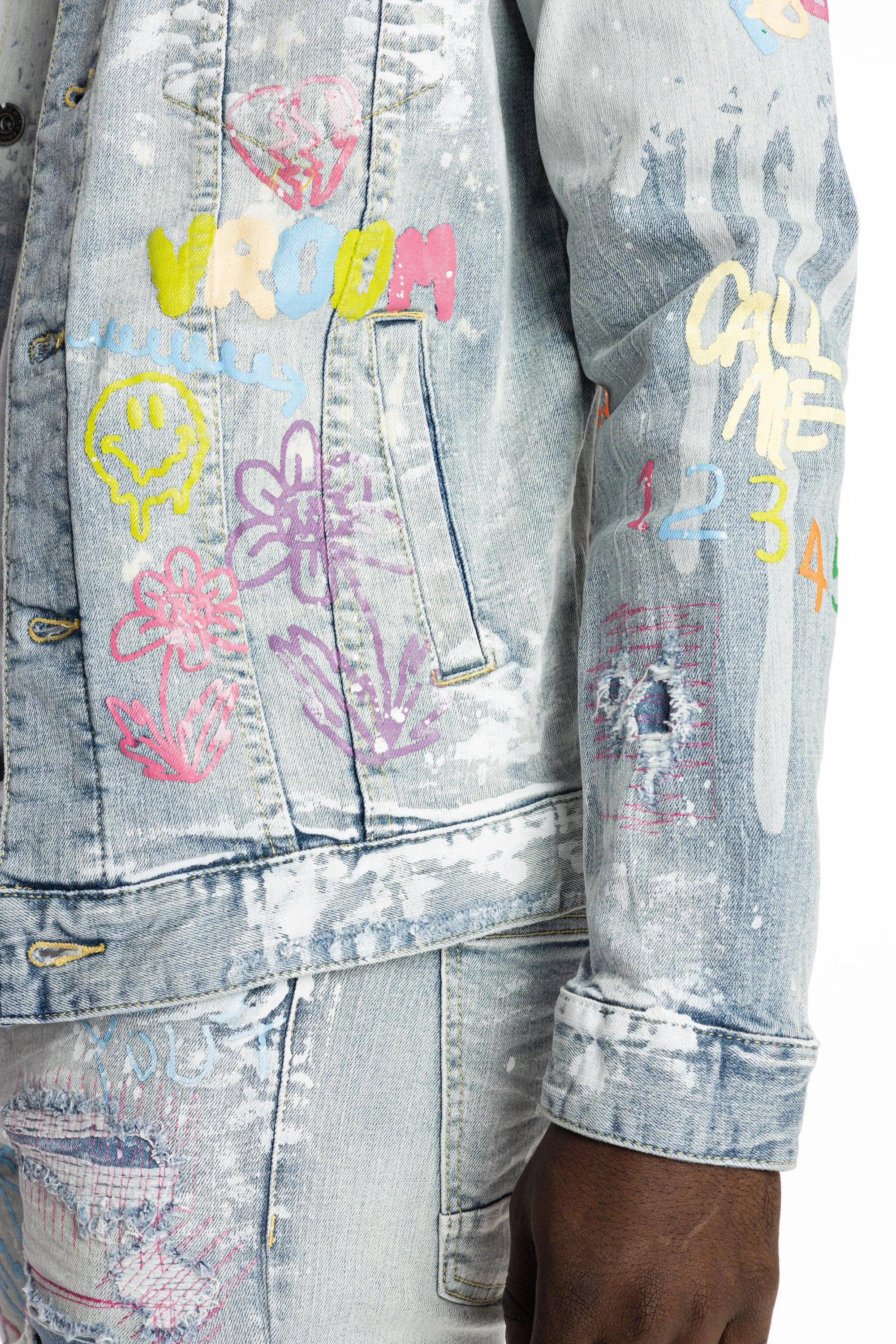 Multi Color Fashion Jean Jacket - Montauk Blue