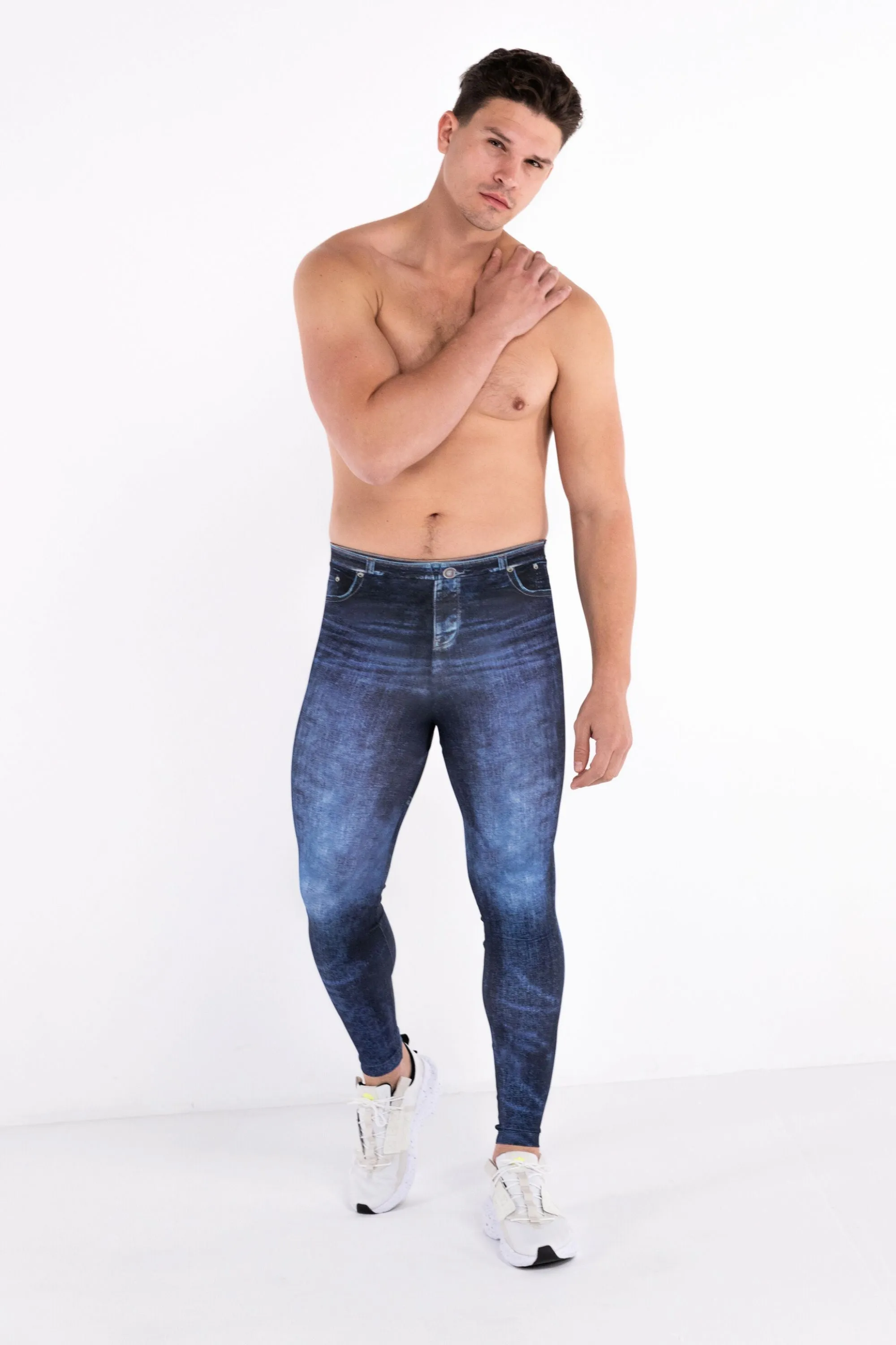 Navy Jean Noah Meggings