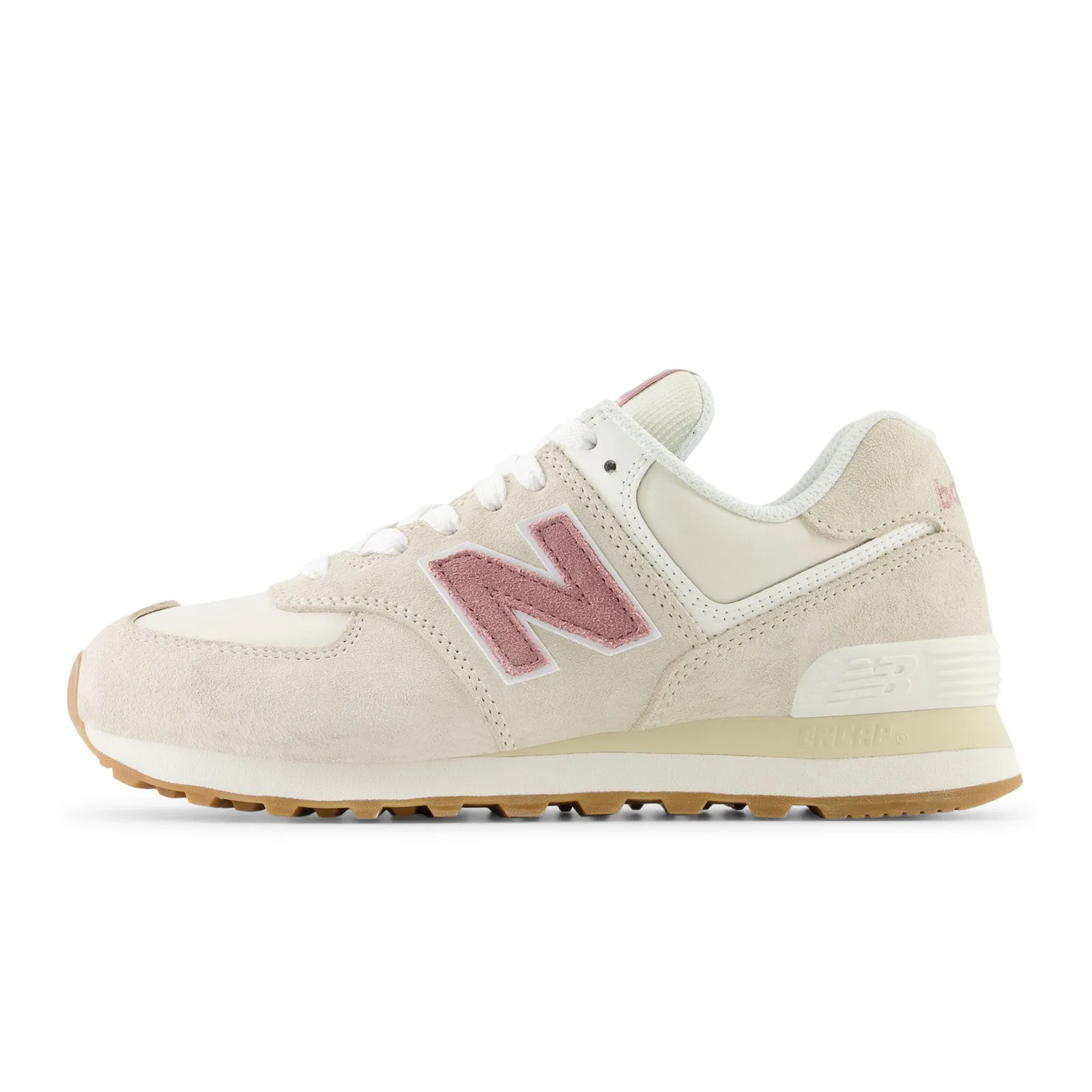 New Balance 574 Classic (Women) - Linen/Rosewood