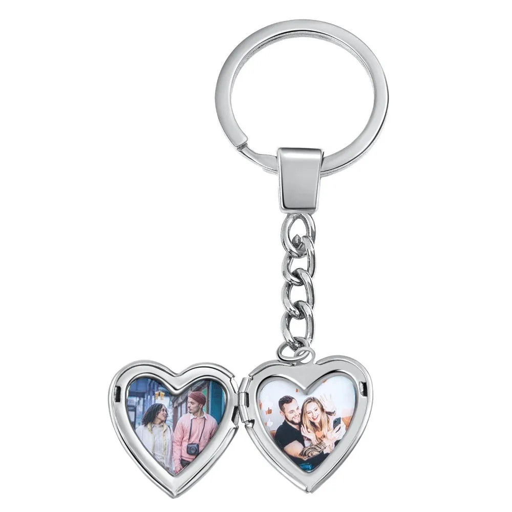 Personalized 2 Photo Keychain For Women