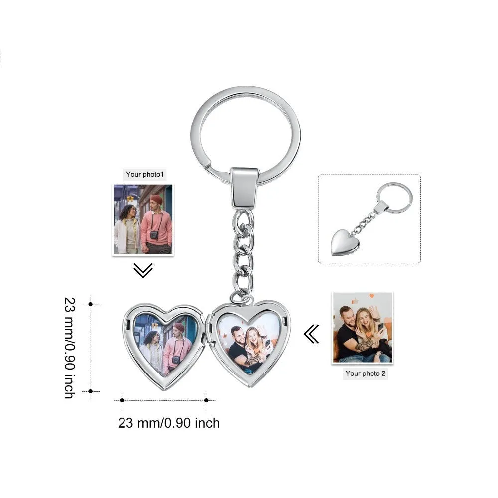 Personalized 2 Photo Keychain For Women