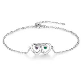 Personalized Double Heart-Shaped Bracelet For Women