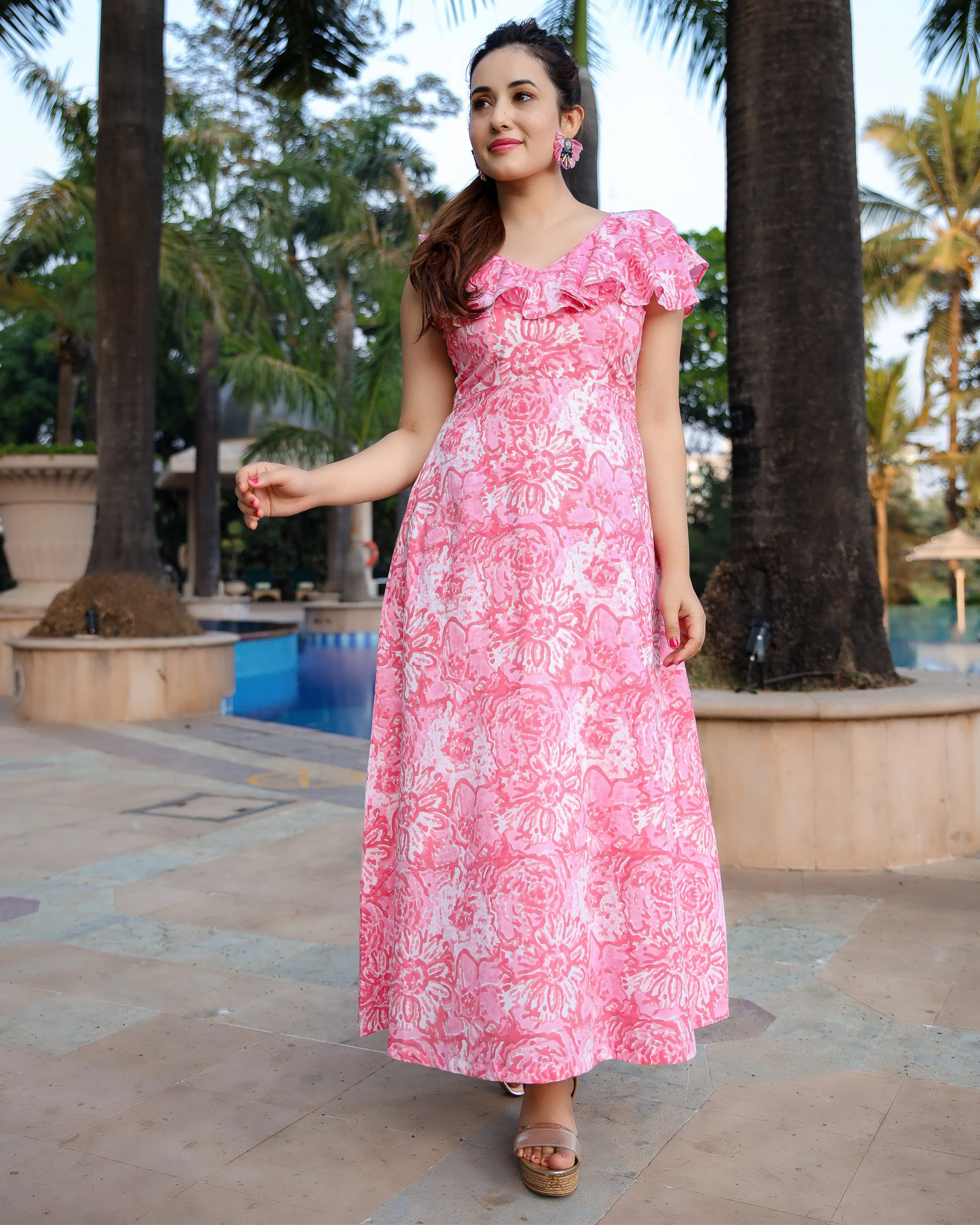 Pink Freesia Cotton Dress