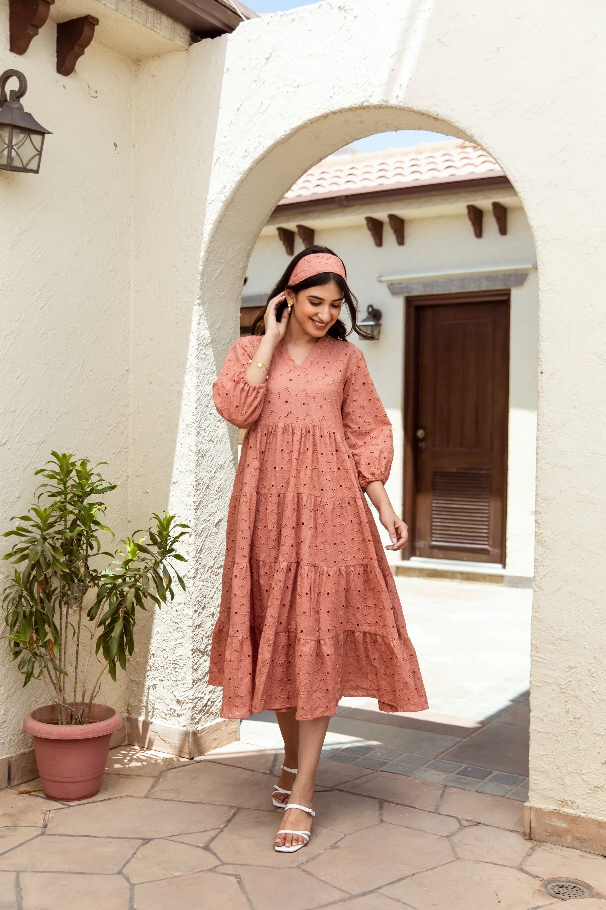 Redwood schiffly cotton dress