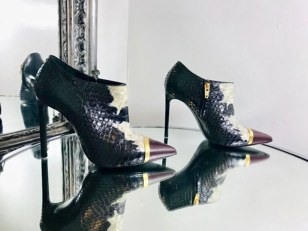 Saint Laurent Python Ankle Booties. Size 37.5