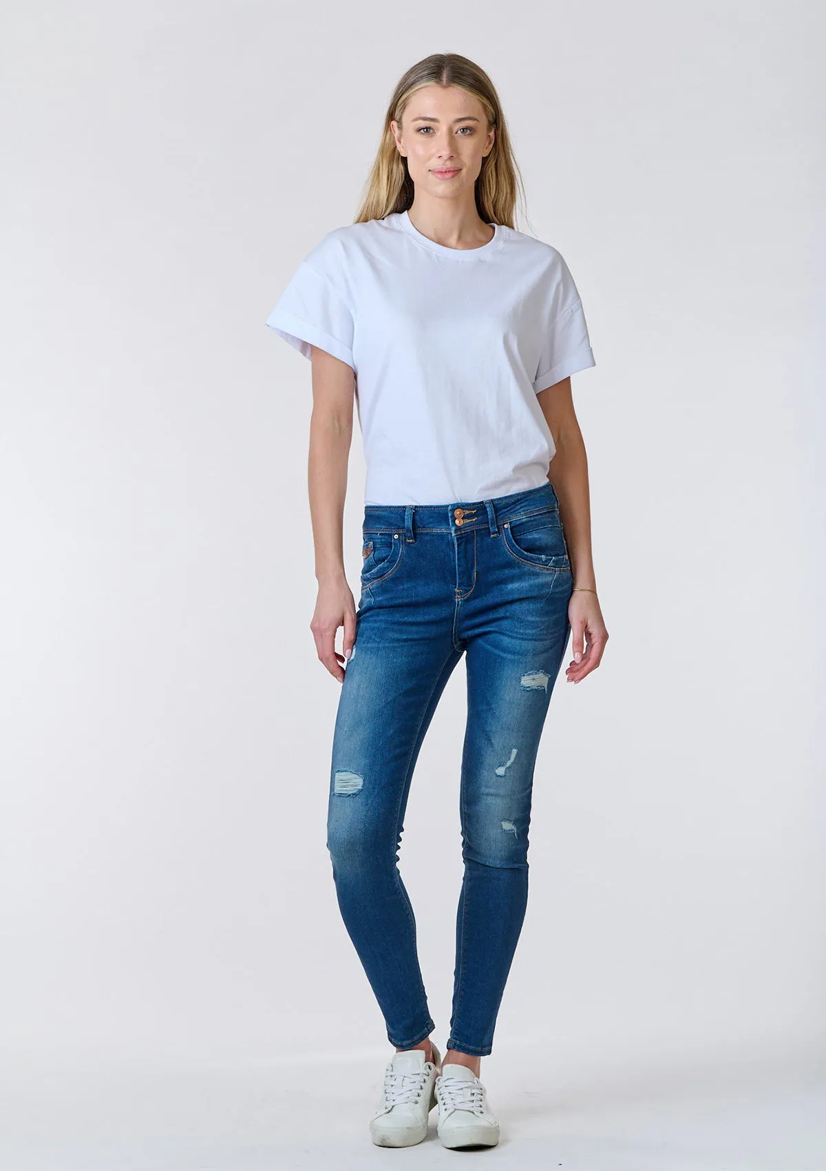 Senta X Jia Mid Rise Slim Jean