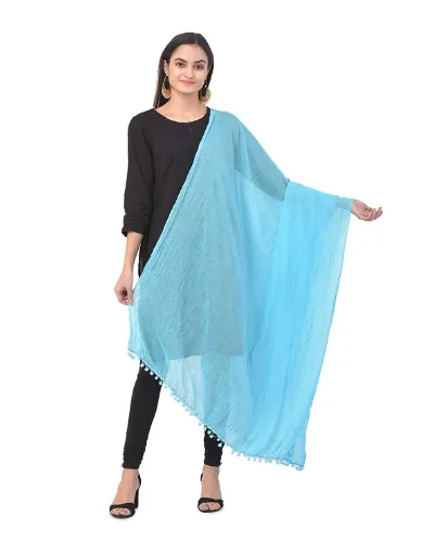 Sky Blue Chiffon Lehariya Dupatta for Women