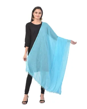 Sky Blue Chiffon Lehariya Dupatta for Women