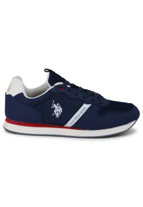 Sneakers uomo in tessuto tecnico blu con suola running