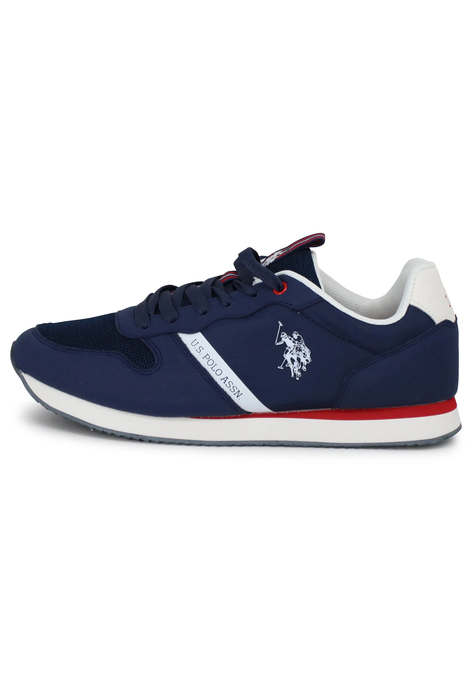 Sneakers uomo in tessuto tecnico blu con suola running