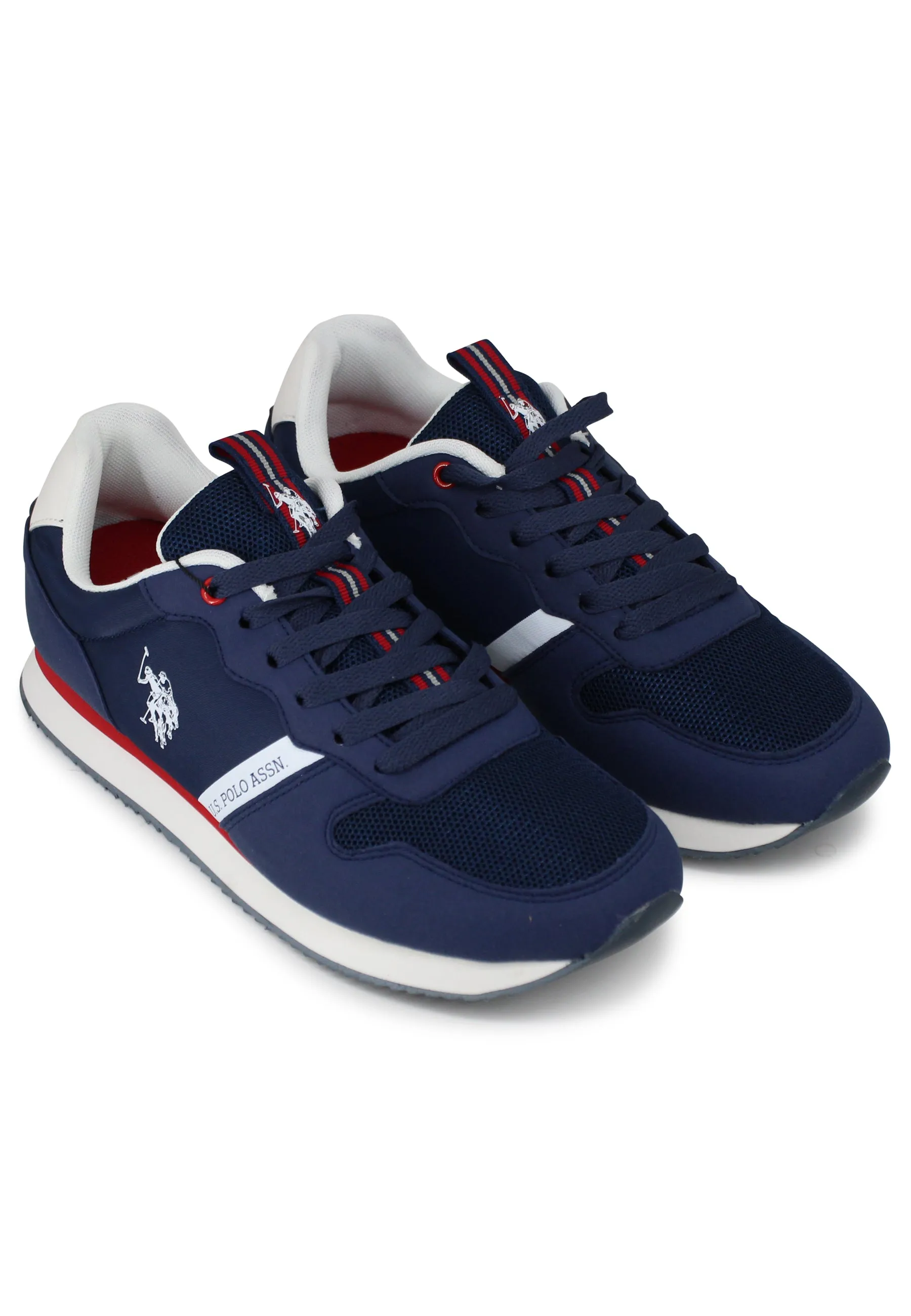 Sneakers uomo in tessuto tecnico blu con suola running