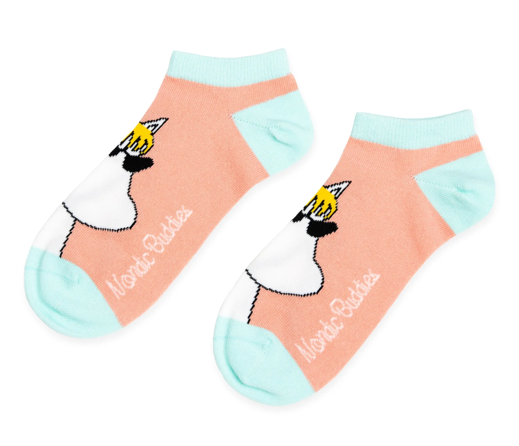 Snorkmaiden Summer Mood Ladies Ankle Socks - Peach and Mint