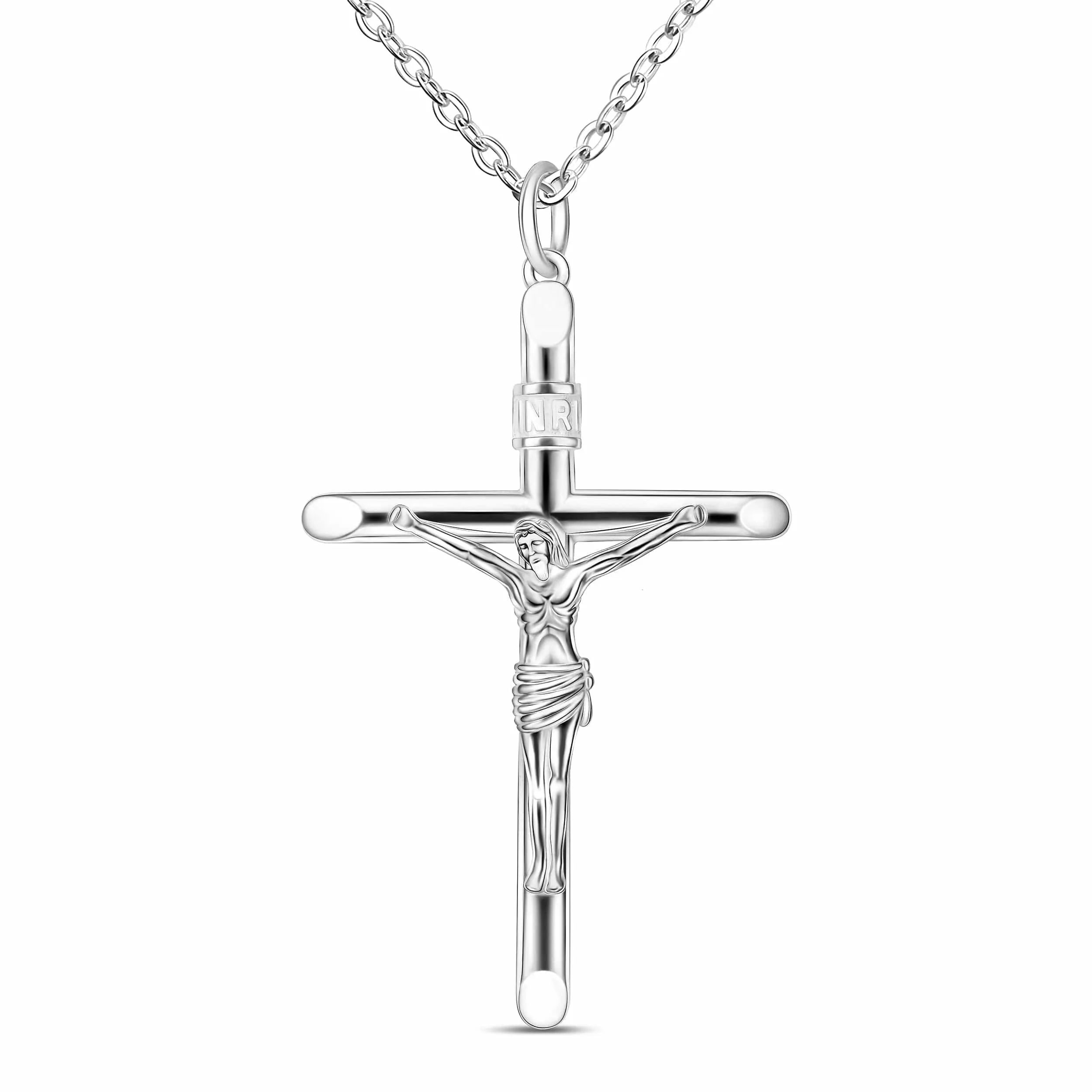 Sterling Silver Crucifix Necklace for Women Men