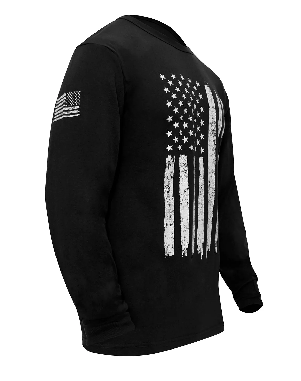 T-Shirt: Distressed US Flag Long Sleeve