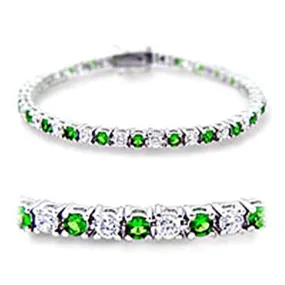 WildKlass Western Bracelet Rhodium Women Synthetic Emerald