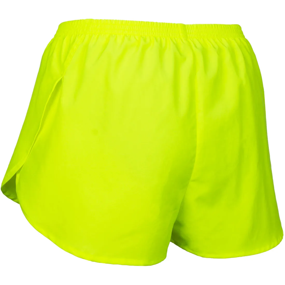 Women's 1" Elite Split Running Shorts- Neon Yellow