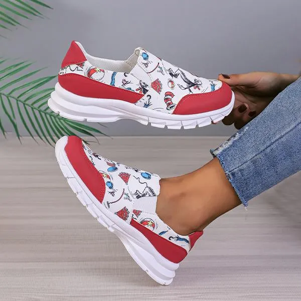 Women's Casual Christmas Print Thick Sole Sneakers 50915801S