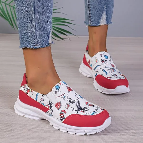 Women's Casual Christmas Print Thick Sole Sneakers 50915801S