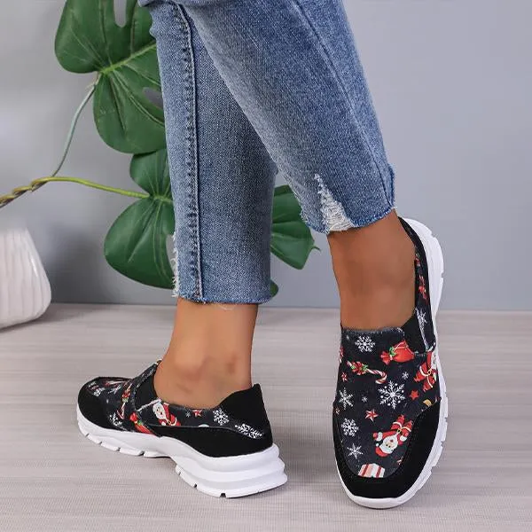 Women's Casual Christmas Print Thick Sole Sneakers 50915801S