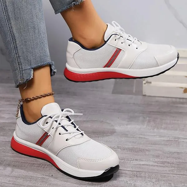 Women's Casual Lace-Up Color Block Mesh Sneakers 58583112S