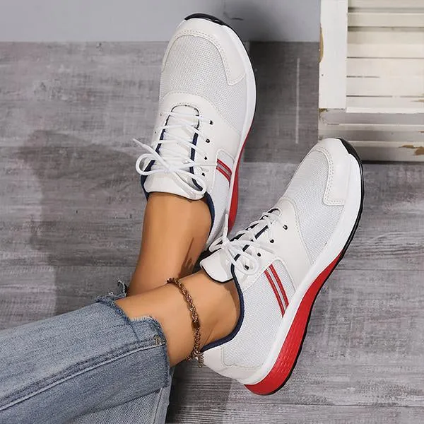 Women's Casual Lace-Up Color Block Mesh Sneakers 58583112S