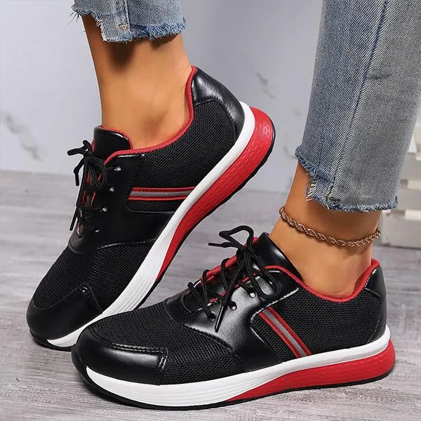 Women's Casual Lace-Up Color Block Mesh Sneakers 58583112S