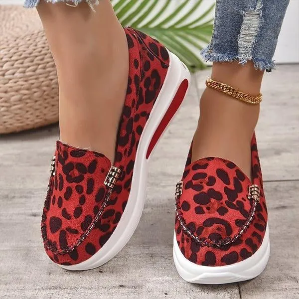 Women's Casual Leopard Print Thick-Soled Sneakers 87392705S