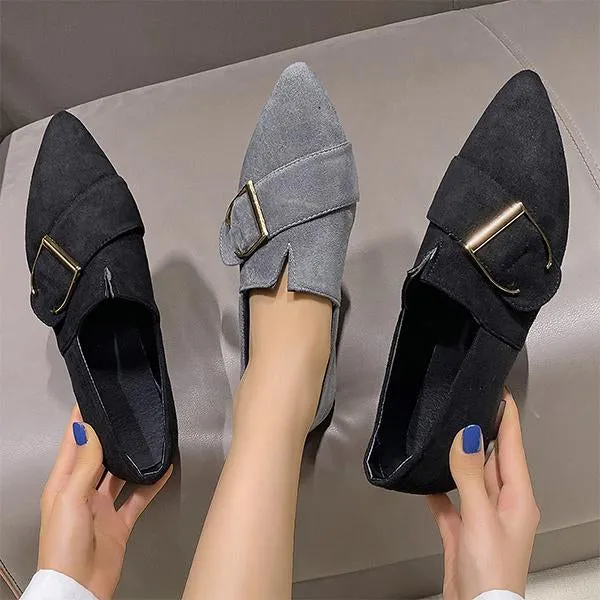 Women's Casual Metal Decorated Pointed Toe Flats 64552286S